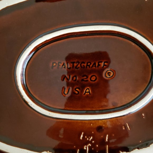Pfaltzgraff USA Gourmet Brown Drip Oval Platter Serving Plate #20 Approx. 14" - Picture 2 of 5